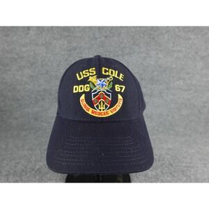 USS Cole DDG 67 Navy Ship Embroidered Baseball Cap Snapback Navy Blue Made USA